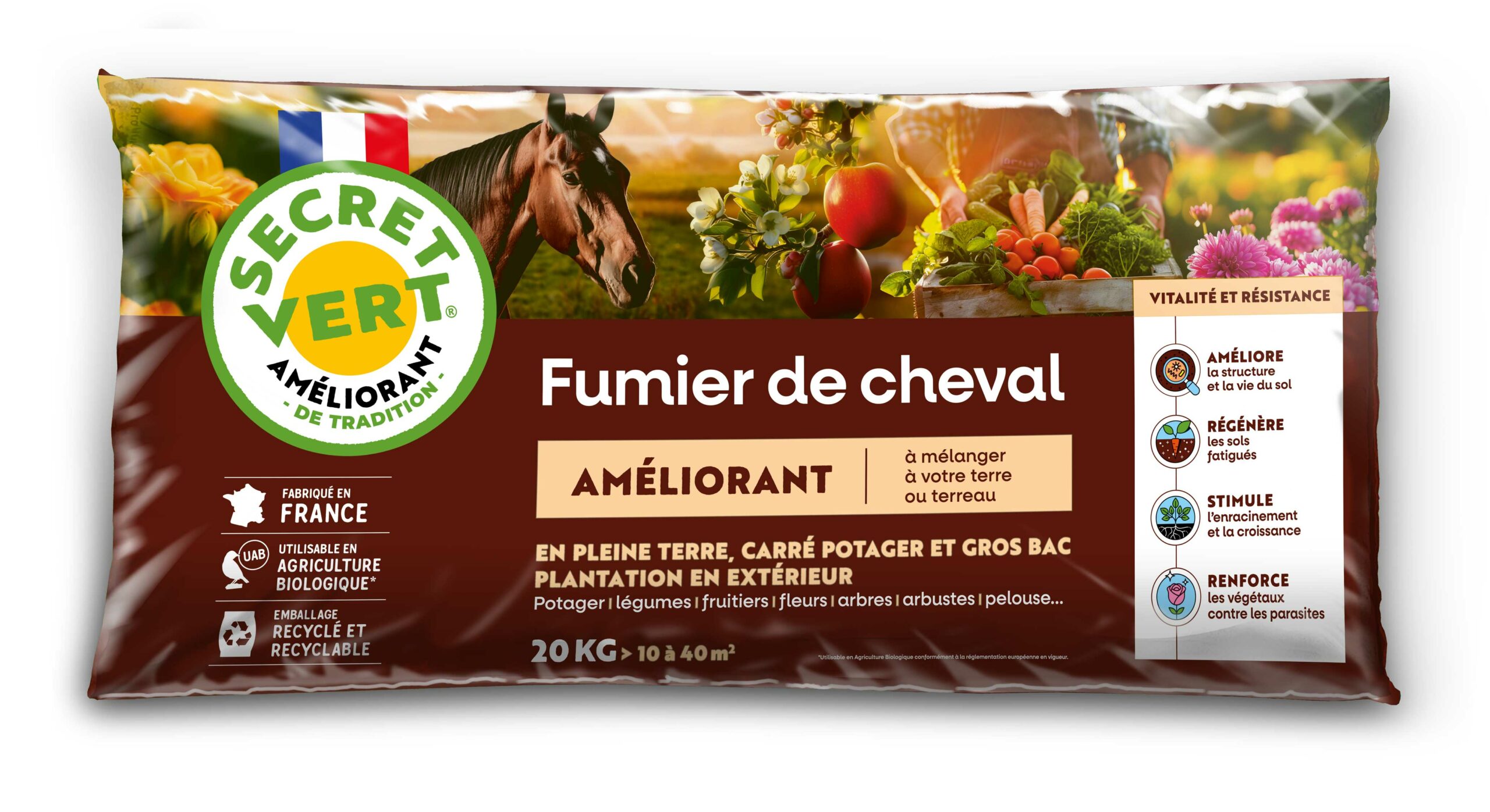 fumier de cheval 20kg améliorant 3285880811558