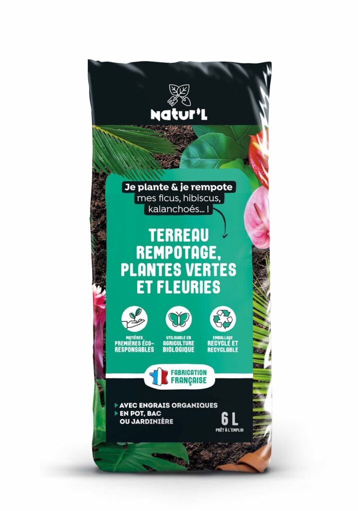 Terreau rempotage, plantes vertes & fleuries